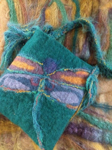 Felted Purse with Dragonfly